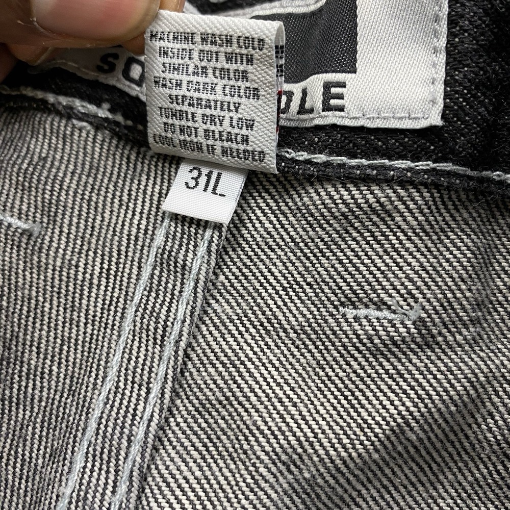 Vintage Southpole Jeans Mens 36x29 Black Carpenter Baggy Wide Skater Embroidered - Picture 5 of 14